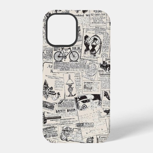 Vintage Zeitung iPhone Hülle (Rückseite)