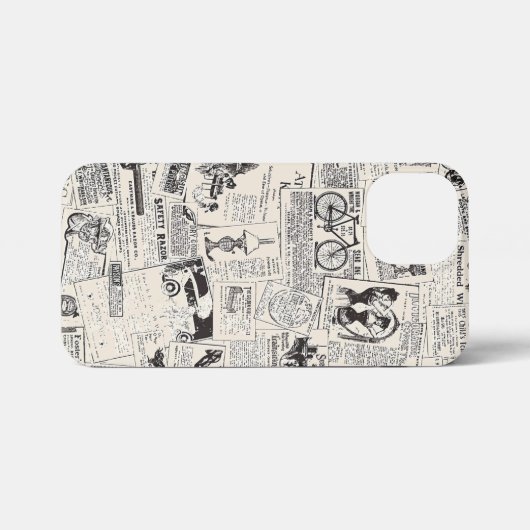 Vintage Zeitung iPhone Hülle (Rückseite (Horizontal))
