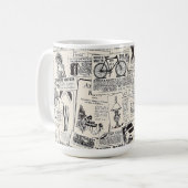 Vintage Zeitung Kaffeetasse (Vorderseite Links)
