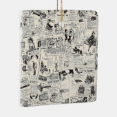 Vintage Zeitung Keramikornament (Rechts)