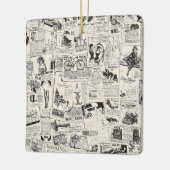 Vintage Zeitung Keramikornament (Links)