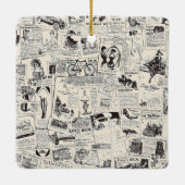 Vintage Zeitung Keramikornament (Rückseite)