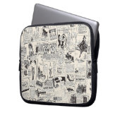 Vintage Zeitung Laptopschutzhülle (Vorderseite Links)