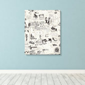 Vintage Zeitung Leinwanddruck (Insitu (Holzboden))