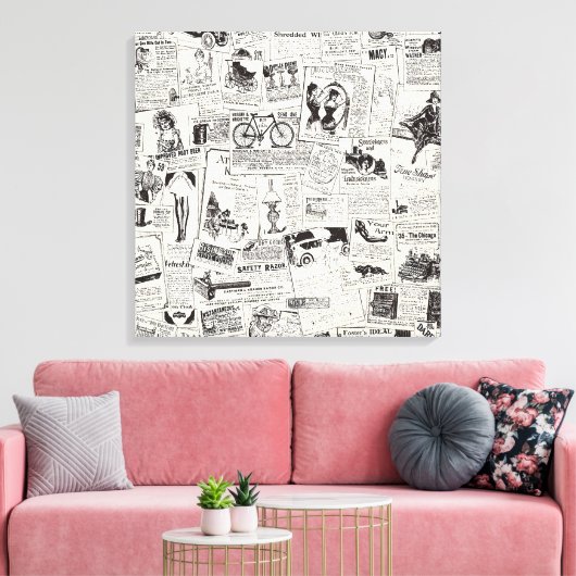Vintage Zeitung Leinwanddruck (Insitu (Wohnzimmer))