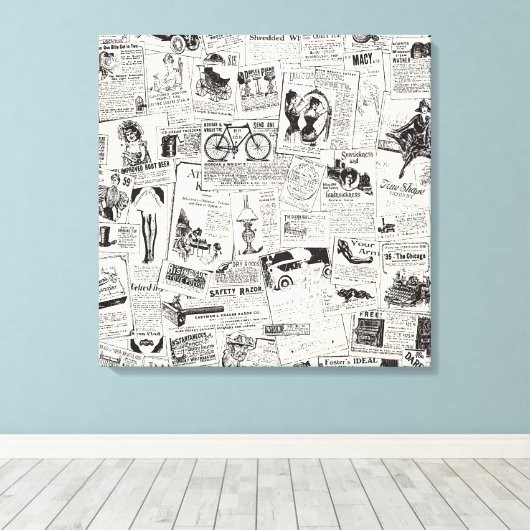 Vintage Zeitung Leinwanddruck (Insitu (Holzboden))