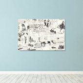 Vintage Zeitung Leinwanddruck (Insitu (Holzboden))