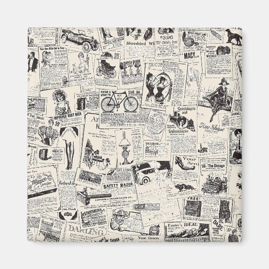 Vintage Zeitung Magnet (Vorne)