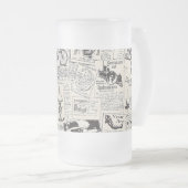 Vintage Zeitung Mattglas Bierglas (VorderseiteRechts)