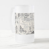 Vintage Zeitung Mattglas Bierglas (Vorderseite Links)