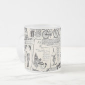 Vintage Zeitung Mattglastasse (Vorderseite Links)