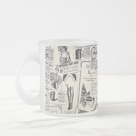 Vintage Zeitung Mattglastasse (Links)