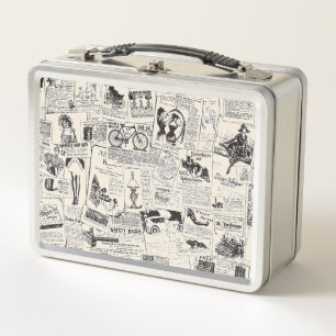 Vintage Zeitung Metall Brotdose