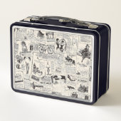 Vintage Zeitung Metall Brotdose (Rückseite)