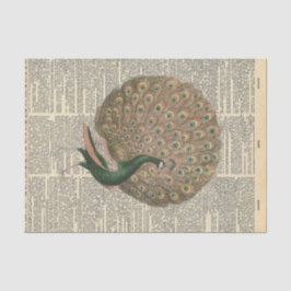Vintage Zeitung mit Fasan Decoupage Seidenpapier