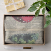 Vintage Zeitung mit Red Mushroom Decoupage Seidenpapier (Geschenk)