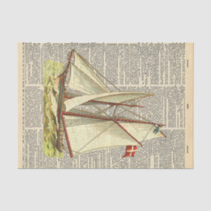 Vintage Zeitung mit Schiffsdekoupage Seidenpapier