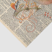 Vintage Zeitung mit Vogeldekoupage Seidenpapier (Ausschnitt)