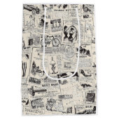 Vintage Zeitung Mittlere Geschenktüte (Rückseite)