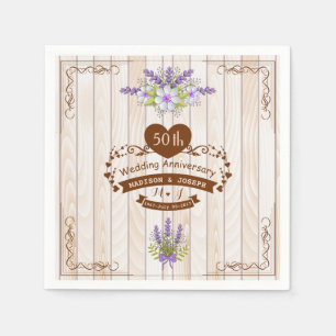 Vintage Zeitung Napkins zum 50. Hochzeitstag Serviette