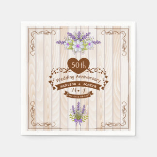 Vintage Zeitung Napkins zum 50. Hochzeitstag Serviette