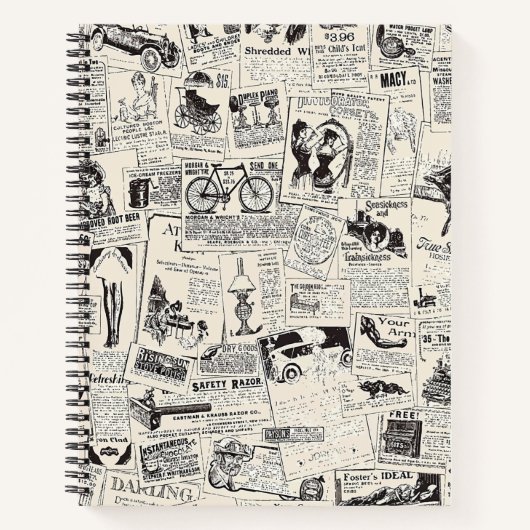 Vintage Zeitung Notizblock (Vorderseite)