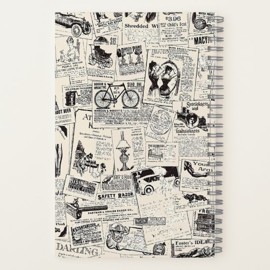 Vintage Zeitung Notizblock (Rückseite)