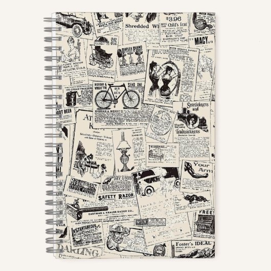 Vintage Zeitung Notizblock (Vorderseite)