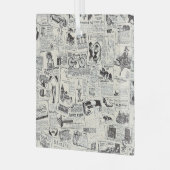 Vintage Zeitung Ornament Aus Glas (Vorderseite links)