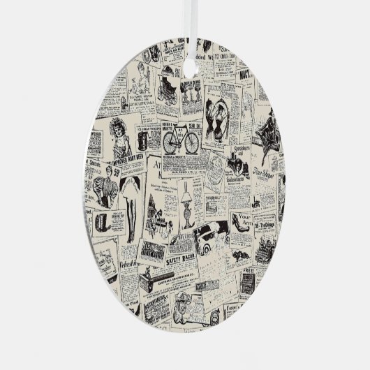 Vintage Zeitung Ornament Aus Metall (Vorderseite Rechts)