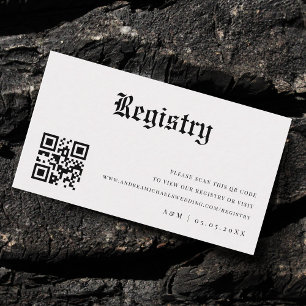 Vintage Zeitung Qr Code Hochzeitsgeschenkregister Begleitkarte