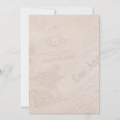 Vintage Zeitung Quinceañera Blue Azul Einladung (Rückseite)