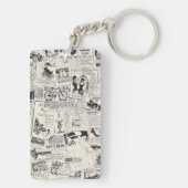 Vintage Zeitung Schlüsselanhänger (Rückseite)