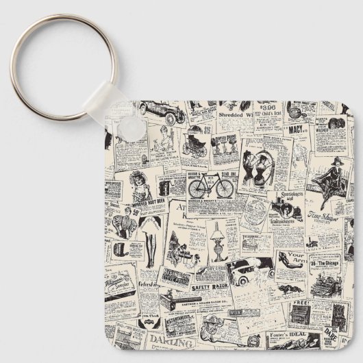 Vintage Zeitung Schlüsselanhänger (Vorderseite)