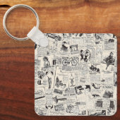 Vintage Zeitung Schlüsselanhänger (Vorderseite)