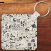 Vintage Zeitung Schlüsselanhänger (Rückseite)