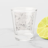 Vintage Zeitung Schnapsglas (Rückseite)