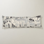 Vintage Zeitung Seitenschläferkissen (Rückseite)