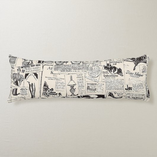 Vintage Zeitung Seitenschläferkissen (Vorderseite)