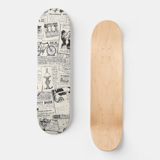 Vintage Zeitung Skateboard (Vorderseite)