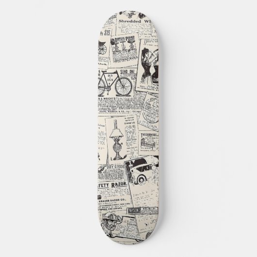 Vintage Zeitung Skateboard (Vorderseite)