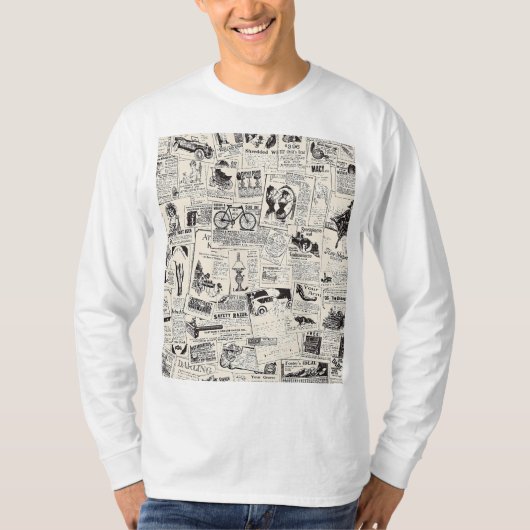 Vintage Zeitung T-Shirt (Vorderseite)