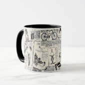 Vintage Zeitung Tasse (Vorderseite Links)