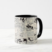 Vintage Zeitung Tasse (VorderseiteRechts)