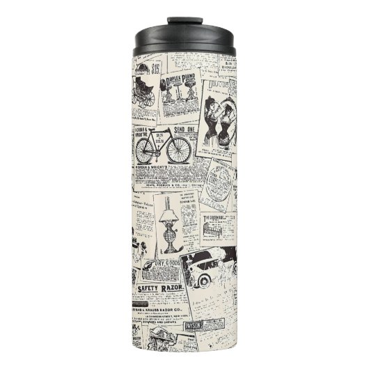 Vintage Zeitung Thermosbecher (Vorderseite)