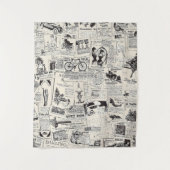 Vintage Zeitung Wandteppich (Vorderseite)