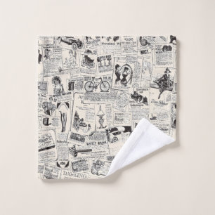 Vintage Zeitung Waschlappen