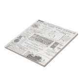 Vintage Zeitungs-Anzeige Fliese (Seite)