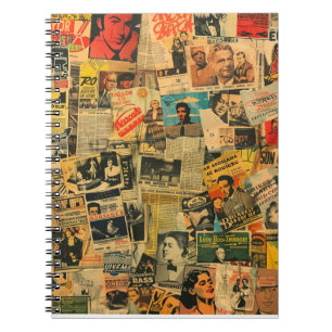 Vintage-Zeitungs-Collage-Notizbuch Notizblock
