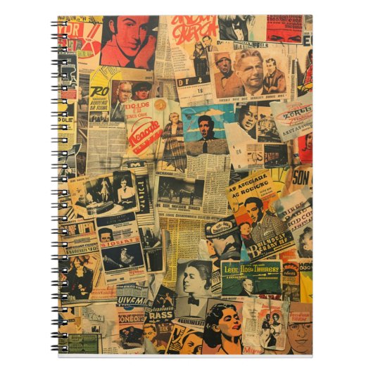 Vintage-Zeitungs-Collage-Notizbuch Notizblock (Vorderseite)